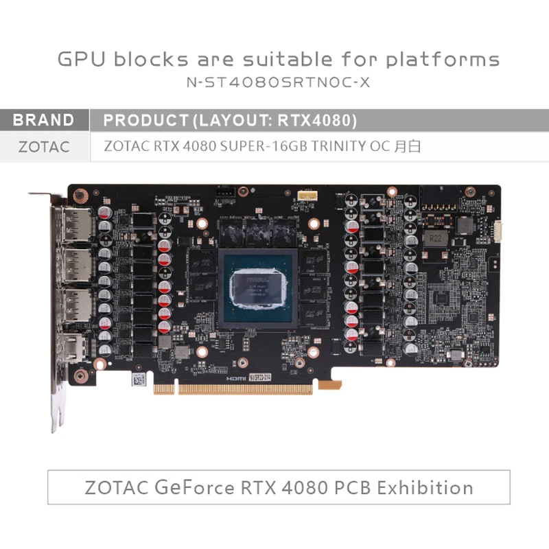 Bloc GPU Bykski N-ST4080SRTNOC - Rtx 4080 Super 16Gb avis et prix